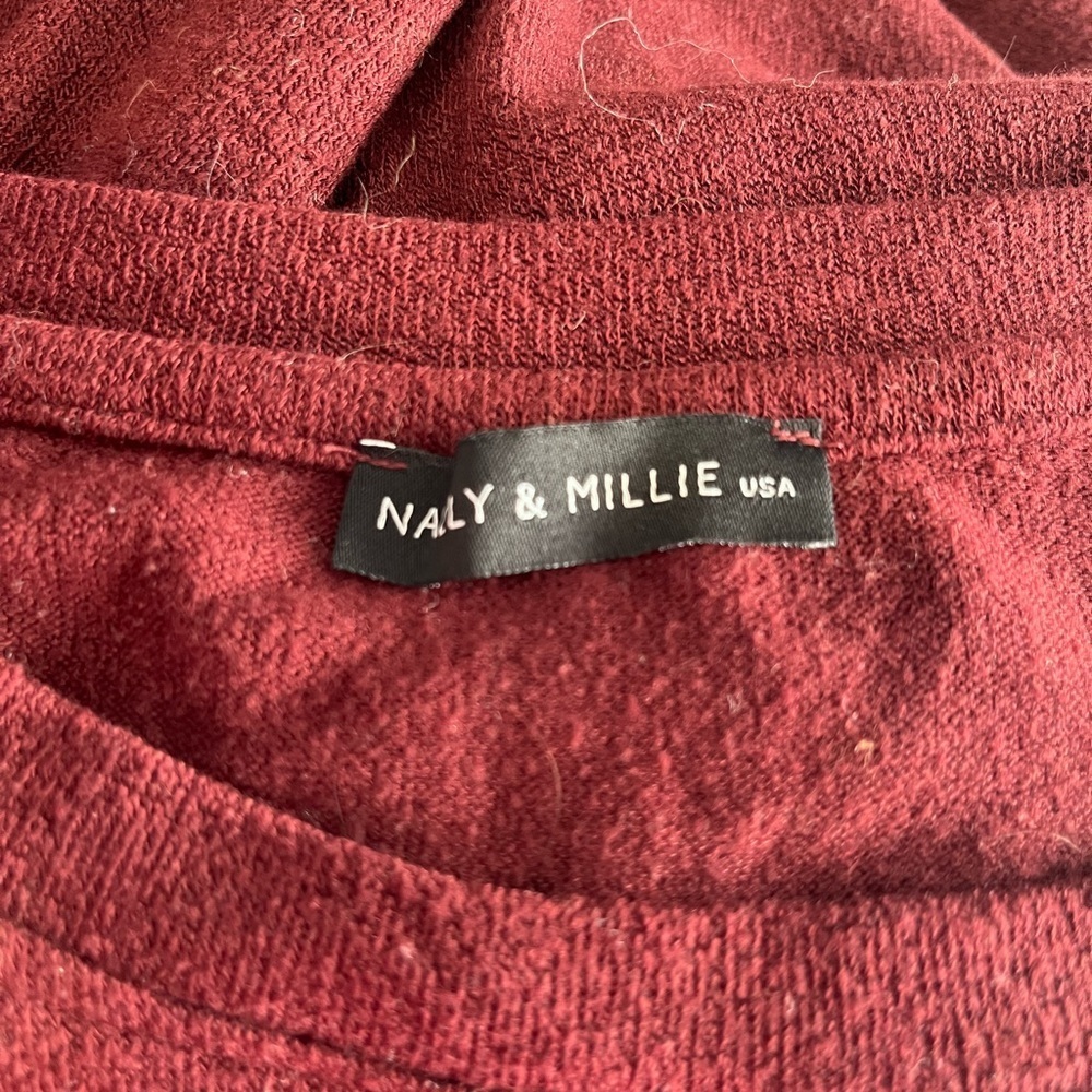 Nally & Millie Women's Sweater in Rich Burgundy - Picture 11 of 12
